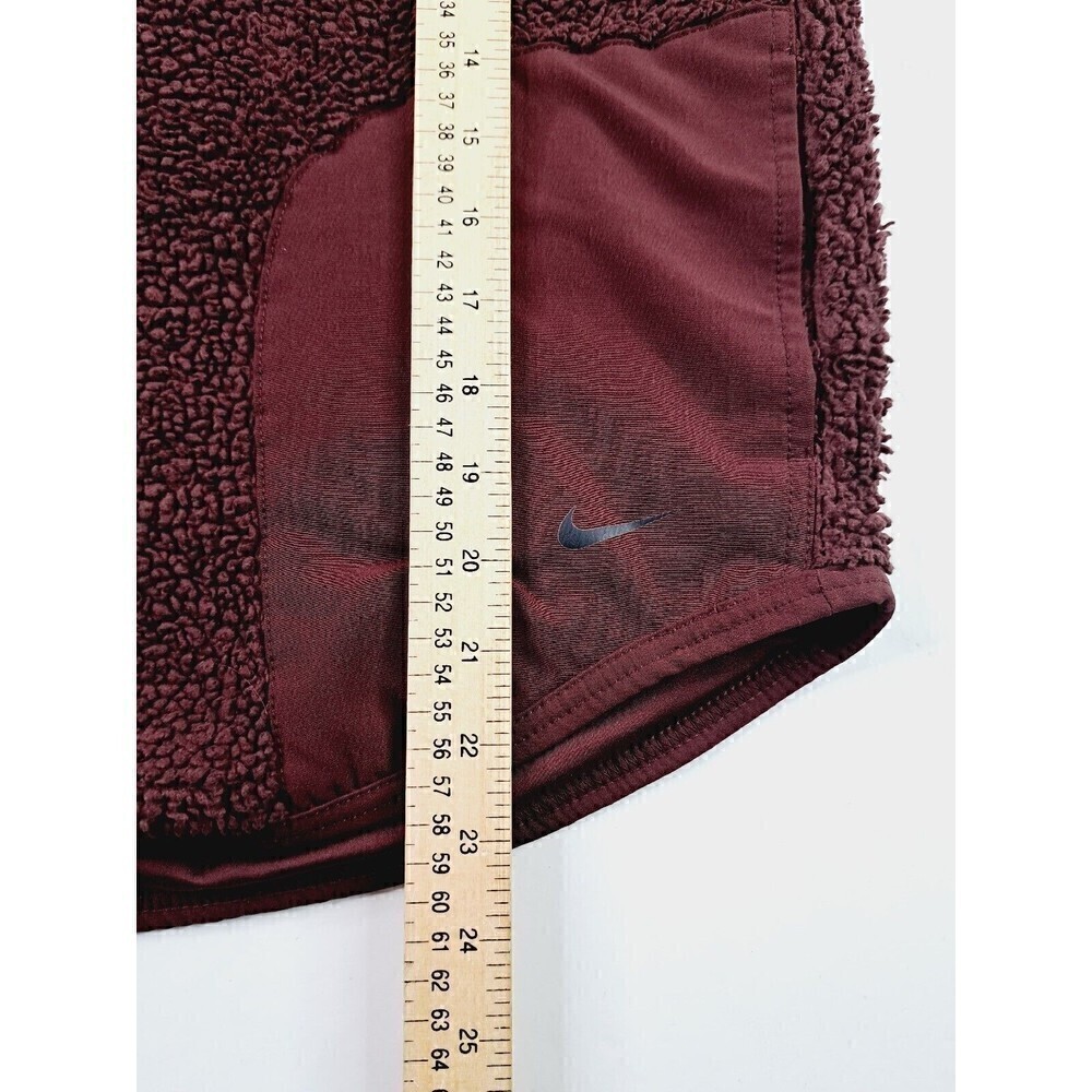 Nike Sherpa Therma Fleece Sweatshirt Dark Red Burgundy Training Gym Women's SZ M - Picture 4 of 6